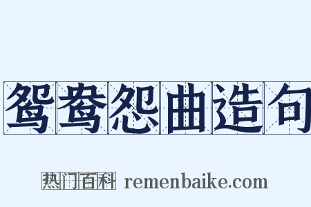 鸳鸯怨曲造句是什么意思的图片